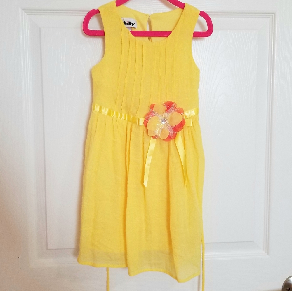 💛🧡Sunny yellow🧡💛 Philly dress w/ orange flower